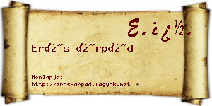 Erős Árpád névjegykártya
